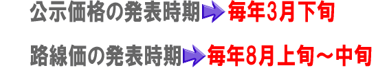 公示価格・路線価の発表日